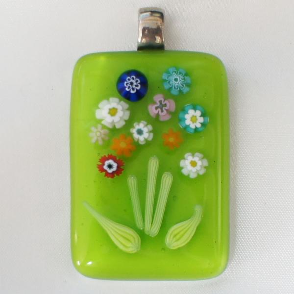 ペンダントトップ ベネチアングラス イタリア製 ミルフィオリ 緑A ベネチアンガラス ビーズ レディ...