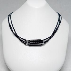 ネックレス ピアス セット ベネチアングラス イタリア製 ブラックと