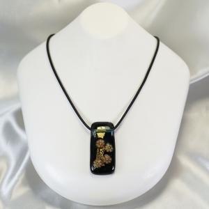 ベネチアングラス ペンダントトップ 革紐付 イタリア製メンズ