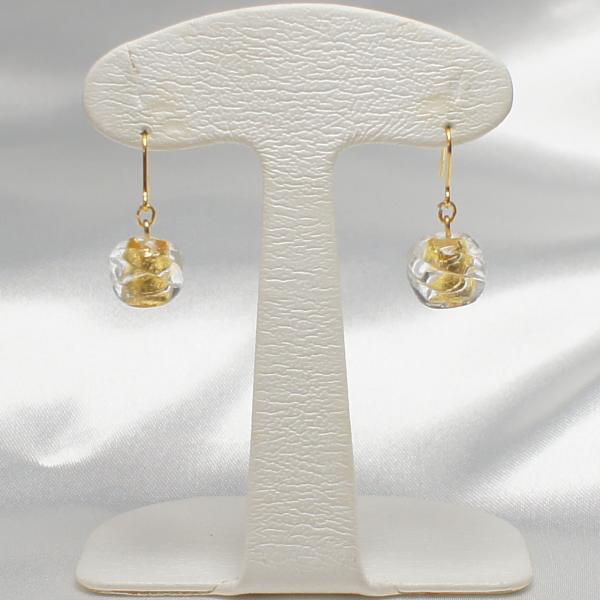 ピアス　イタリア製　ベネチアン　下がり　メロン　ゴールド