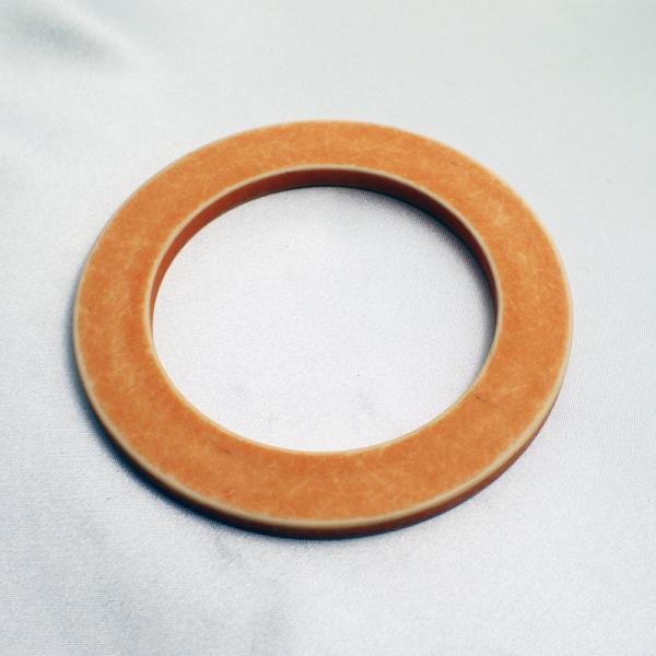 イタリア製 プラスティック バングル ディスク オレンジ＆ブラウン