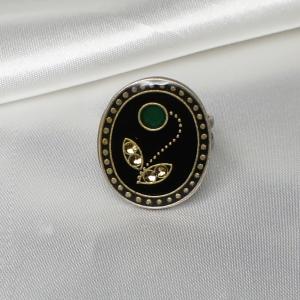 リング イタリア製 七宝 タンポポ グリーン ...の詳細画像1