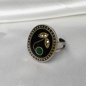 リング イタリア製 七宝 タンポポ グリーン ...の詳細画像2