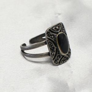 リング イタリア製 七宝 長方形 小 ブラックの詳細画像4
