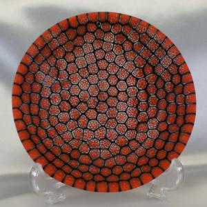 ベネチアングラス 皿 中 直径 105mm ミルフィオーリ 紺 ブルー系