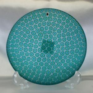 ベネチアングラス 皿 中 直径 105mm ミルフィオーリ 紺 ブルー系