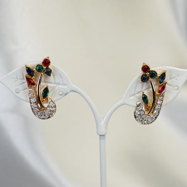 イヤリング 花 カナダ製 K22ゴールド仕上げ キース社 ヴィンテージ 80s 90s Earrin...