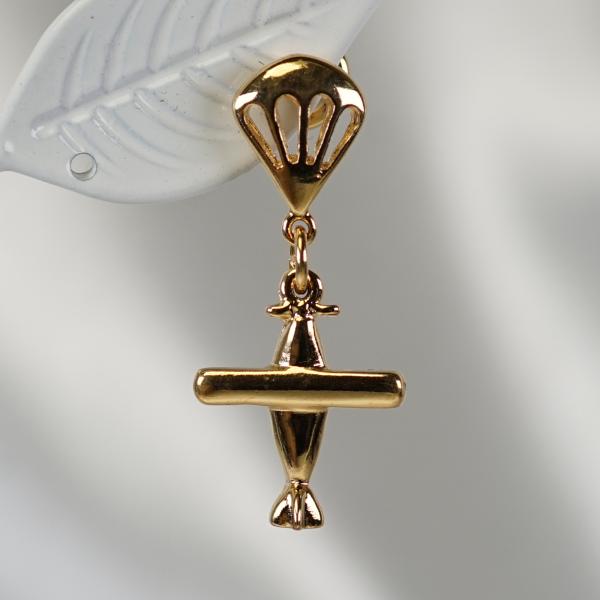 タックピン ピンブローチ 飛行機 カナダ製 K22ゴールド仕上げ キース社 ヴィンテージ 80s 9...