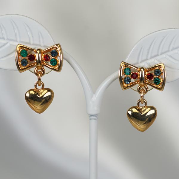 ピアス リボン カナダ製 K22ゴールド仕上げ キース社 ヴィンテージ 80s 90s Earrin...