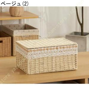 籐かごバスケット 収納ふた付きカゴ 収納ボック...の詳細画像4