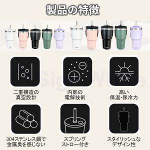ストロー付きタンブラー 持ち運び 大容量 こぼ...の詳細画像3