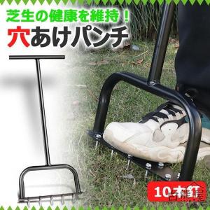 芝生 穴あけ エアレーション 10本釘 ローンスパイク ローンパンチ 芝生スパイク 芝スパイク ガーデンスパイク 穴開け 根切り 庭 ガーデニング ス