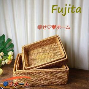 ラタンかご 収納ボックス ラタンバスケット 籐...の詳細画像2