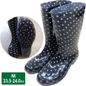 シンセイ 婦人ガーデンブーツ 水玉 M 23.5〜24.0cm 長靴 ガーデニング レディース