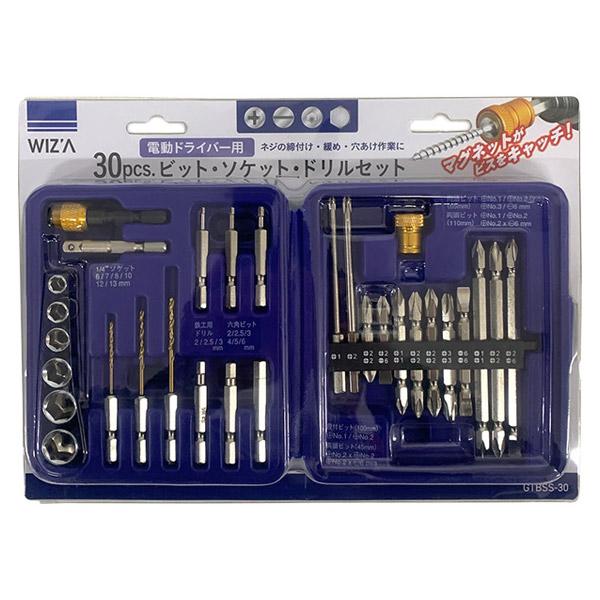 即日出荷 WIZA ビット・ソケット・ドリルセット 30pcs GTBSS-30