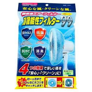 日本デンソー 高機能性フィルター99 扇風機エアーフィルター T-221 羽根サイズ30cm用 カバー｜sekichu