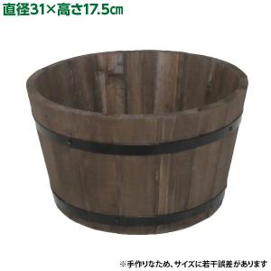 直送 日時指定不可 加藤伝蔵商店 DB木製プランター楕円 ダークブラウン