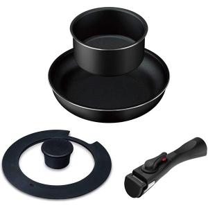 即日出荷 アイリスオーヤマ 取っ手がはずせるフライパン・なべ 4点セット TF-SE4 IH・ガス対応 ブラック