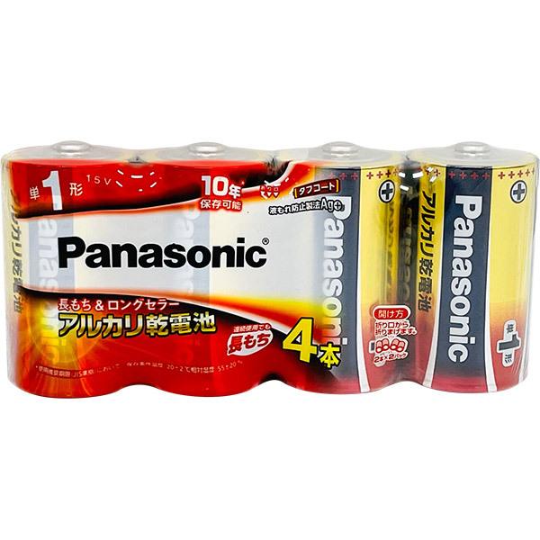 パナソニック Panasonic アルカリ乾電池 単1形 4本パック LR20XJ/4SW