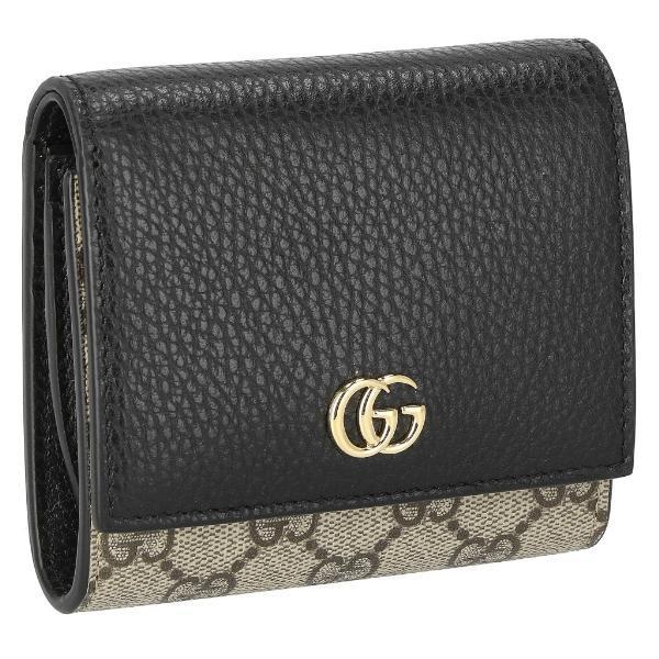 GUCCI グッチ 二つ折り財布 レディース GGマーモント ブラック 598587 17WAG 1...
