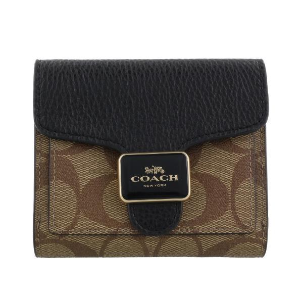 コーチ アウトレット COACH 二つ折り財布 レディース カーキ ブラック マルチ C7805 I...