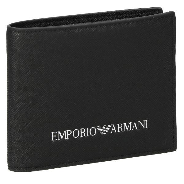 エンポリオ EMPORIO ARMANI 二つ折り財布 メンズ ブラック Y4R168 Y020V ...