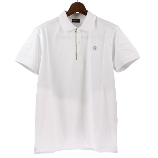 ディーゼル DIESEL ポロシャツ メンズ T-HART Sサイズ ホワイト SJ6N-0CATI...