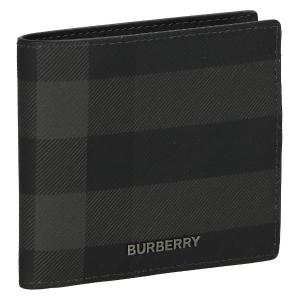 バーバリー BURBERRY 二つ折り財布 メンズ ブラック 8064604 A1208 チャコールチェック