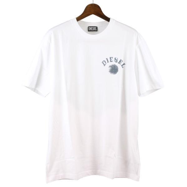 DIESEL ディーゼル Tシャツ 半袖 メンズ T JUST K3 ホワイト Lサイズ A0868...
