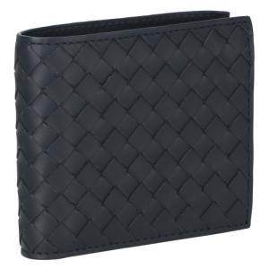 極美✨ボッテガヴェネタ 二つ折り財布 イントレチャート レザー ブラック メンズ BOTTEGA VENETA ボッテガヴェネタ 二つ折り財布 メンズ イントレ