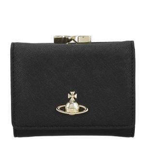 ヴィヴィアンウエストウッド がま口 三つ折り財布 レディース ブラック Vivienne Westwood 5115002MW-L001N BLACK SAFFIANO