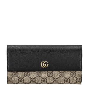 グッチ 長財布 レディース ダブルG バイカラー コンチネンタルウォレット ブラック GUCCI 456116 AACFE 1069