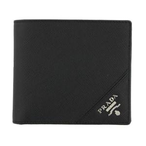 プラダ  財布　二つ折り　正規品 PRADA プラダ 二つ折り財布 サフィアーノ メンズ 2MO738 QHH QME