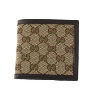 グッチ GUCCI 二つ折り財布 メンズ ベージュ/ブラウン