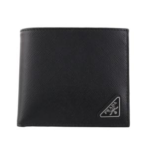 プラダ 二つ折り財布 メンズ SAFFIANO TRIANGOLO ブラック PRADA 2MO738 QHH F0002 NERO｜sekido