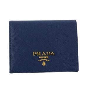 プラダ PRADA 二つ折り財布 レディース SAFFIANO METAL ブルー 1MV204 F0016 BLUETTE