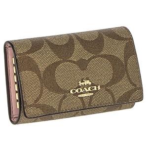 COACH OUTLET コーチ アウトレット キーケース シグネチャー カーキ ブロッサム 77998 IMPWD