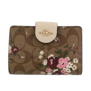 コーチ アウトレット COACH 二つ折り財布 レディース カーキ マルチ C3773 IME7V