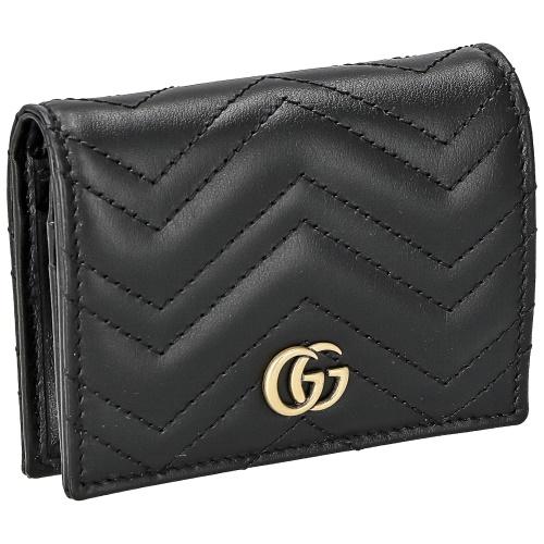 グッチ 二つ折り財布 レディース GGマーモント ブラック GUCCI 466492 DTD1T 1...