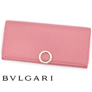 BVLGARI　ブルガリ　287302　ブルガリ・ブルガリ　小銭入れ付　長財布　CANDY QUARTZ / CARMINE JASPER　ピンク×レッド｜sekine