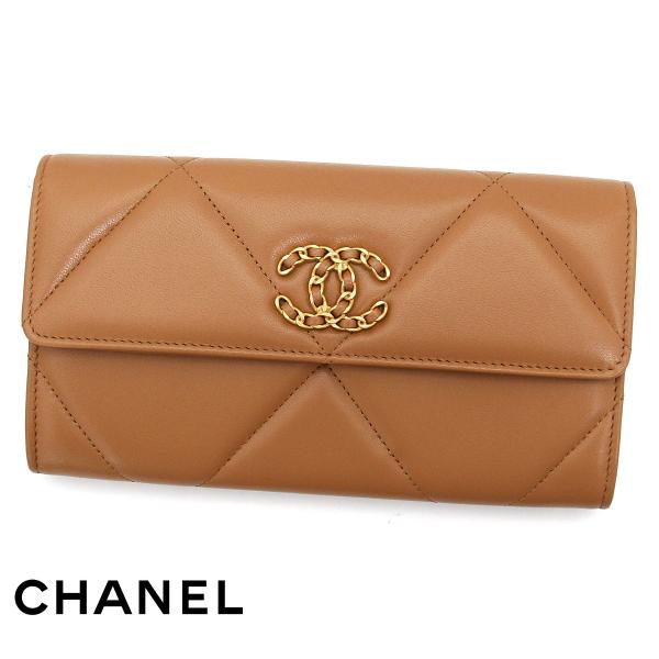 CHANEL シャネル AP0955 シャネル19 ディズヌフ ラムスキン ロングフラップ ウォレッ...