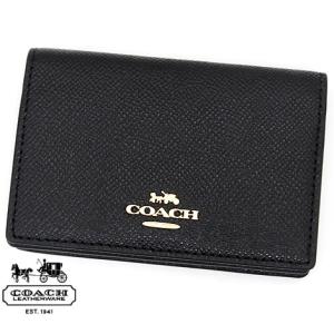 COACH　アウトレット　87731 IMBLK コーチ　クロスグレイン レザー ビジネス カード ケース 名刺入れ ブラック｜sekine