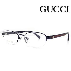 GUCCI  グッチ GG0719OJ 003 メガネ　伊達眼鏡 メガネフレーム メンズ レディース チタンフレーム ネイビー ハーフリム オーバルシェイプ 正規品｜sekine