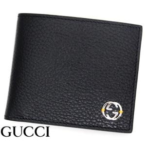 GUCCI　グッチ 610466 CA02N 1041　アウトレット　インターロッキングG　DOLLAR CALF　メンズ 男性用　小銭入れ付き　二つ折り財布　ブラック×イエロー｜sekine