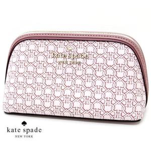 kate spade ケイトスペード　WLR00271 664　スペード リンク モノグラム スモール コスメティックケース　コスメポーチ　化粧ポーチ　ライトピンクマルチ｜sekine