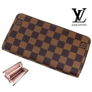 LOUIS VUITTON ルイ ヴィトン N60046 ダミエ ラウンドファスナー長財布 ジッピー・ウォレット ローズバレリーヌ 新品 レディースギフト