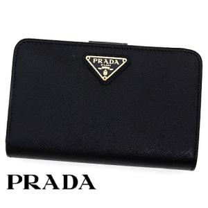 PRADA プラダ　1ML225 QHH F0002　SAFFIANO TRIANGLE　小銭入れ付　ミディアムウォレット　二つ折り財布　NERO　ブラック｜sekine