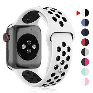 ZENGYQI コンパチブル Apple Watch バンド 38mm 42mm 40mm 44mm,ソフトシリコンバンド 通気性 スポーツシリコンス