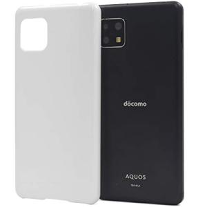 プラタ AQUOS sense4 ＆ AQUOS sense5G ハードケース 白 シンプル 無地 スマホケース アクオスセンス4 背面ケース バック