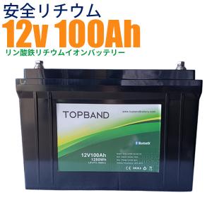 3000回使える リン酸鉄リチウム サイクルバッテリー 100AH 1280Wh 12V LiFeP04 世界ブランド Topband 蓄電 ソーラー リチウム｜sekiya2020